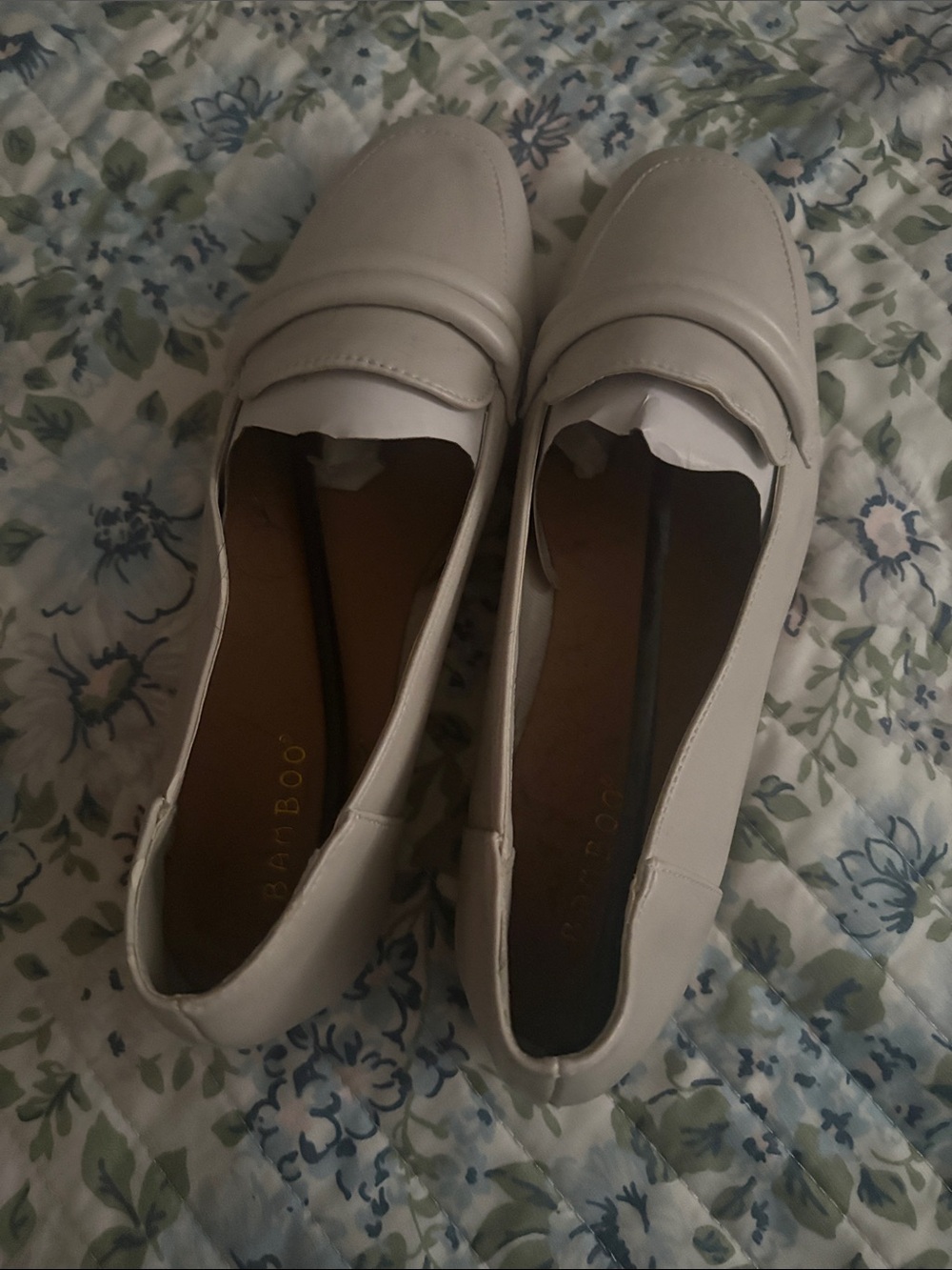 BAMBOO White Penny Loafer Flats